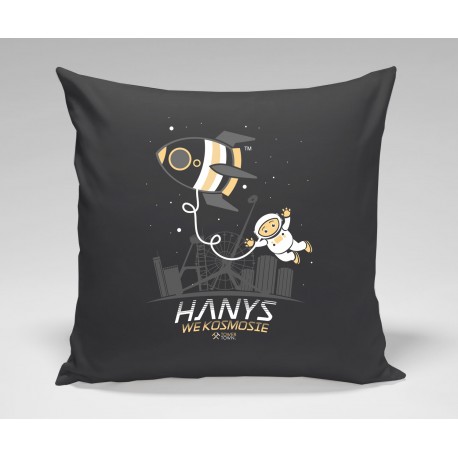 Poduszka Czarna Hanys we Kosmosie