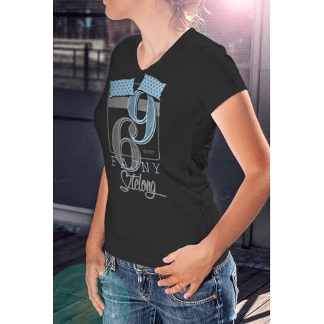 Koszulka Czarna Damska Fajny Sztelong