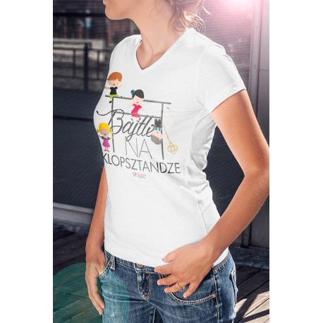 Koszulka Biała Damska Bajtle na Klopsztandze