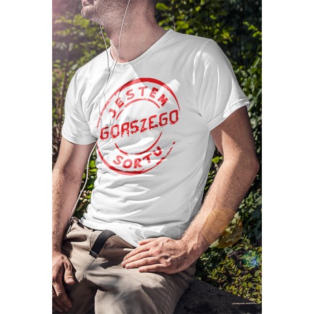 Koszulka Biała Męska Jestem gorszego sortu