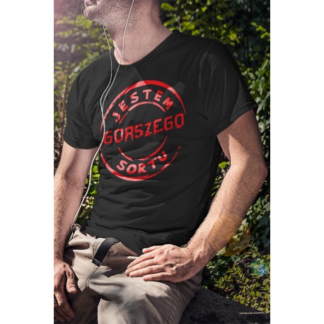 Koszulka Czarna Męska Jestem gorszego sortu