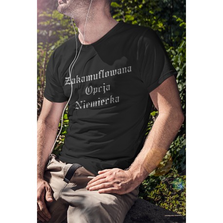 Koszulka Czarna Męska Zakamuflowana opcja niemiecka