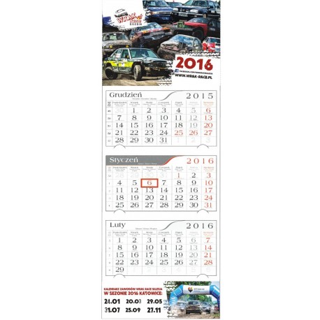 Kalendarz trójdzielny Wrak Race Silesia 